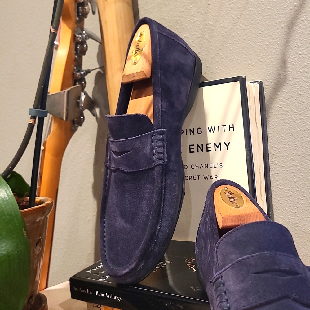 Bruno Magli suede penny loafers
